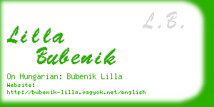 lilla bubenik business card